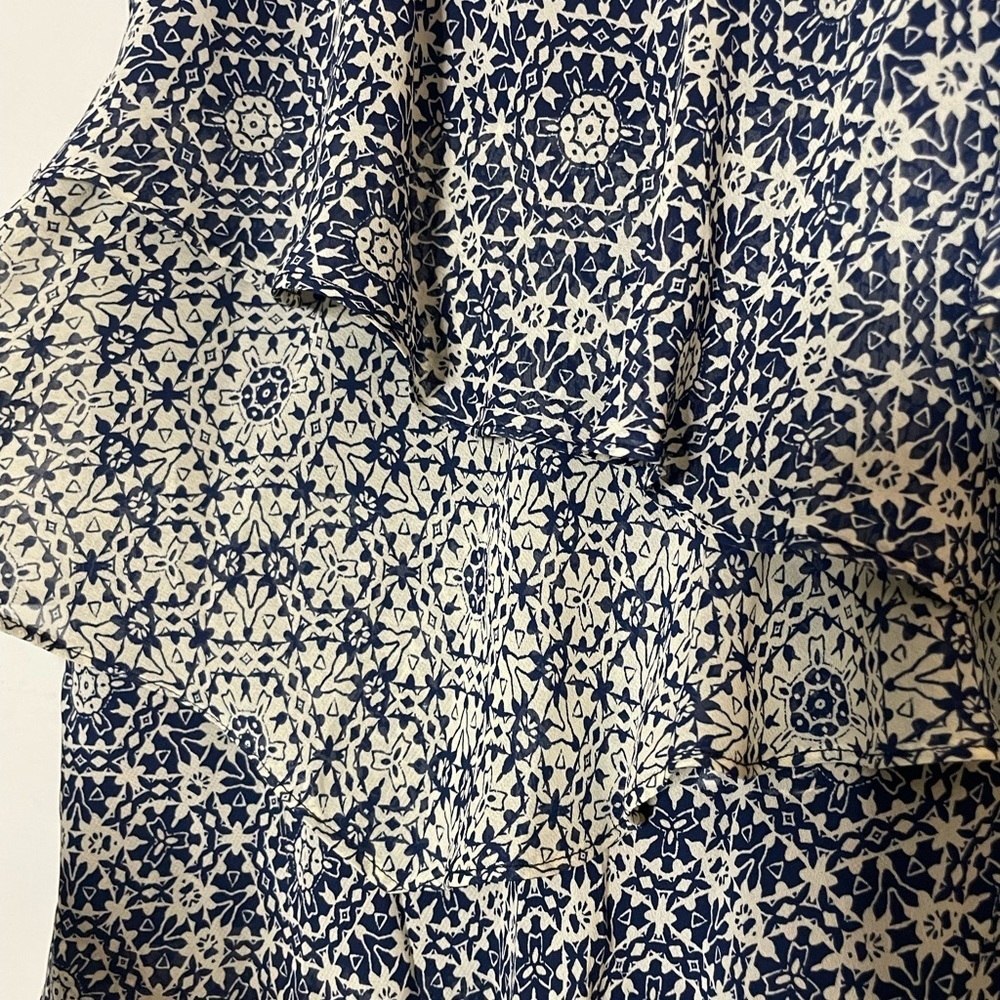 Robbie Bee Navy Chiffon Tiered Mini Dress - Picture 7 of 9